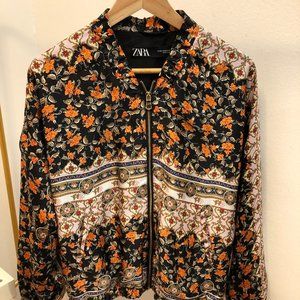 Zara bomber flower patterned jacket